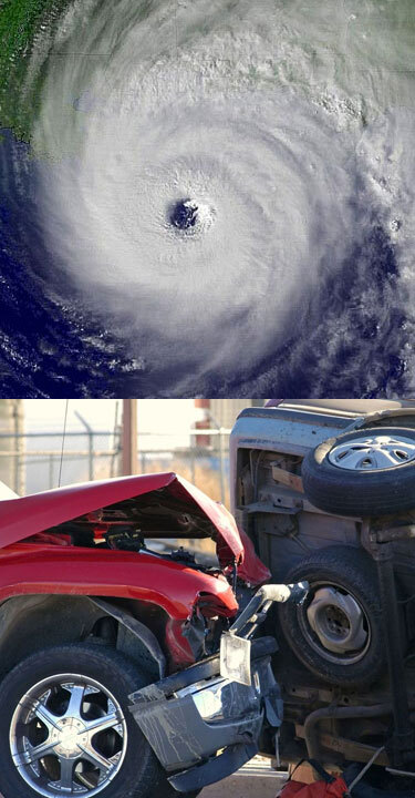Hurricane and Car Accident